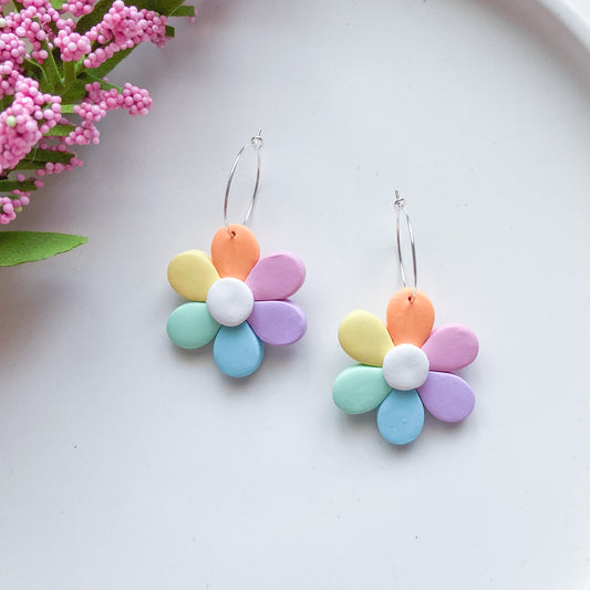 Rainbow Daisy Earrings